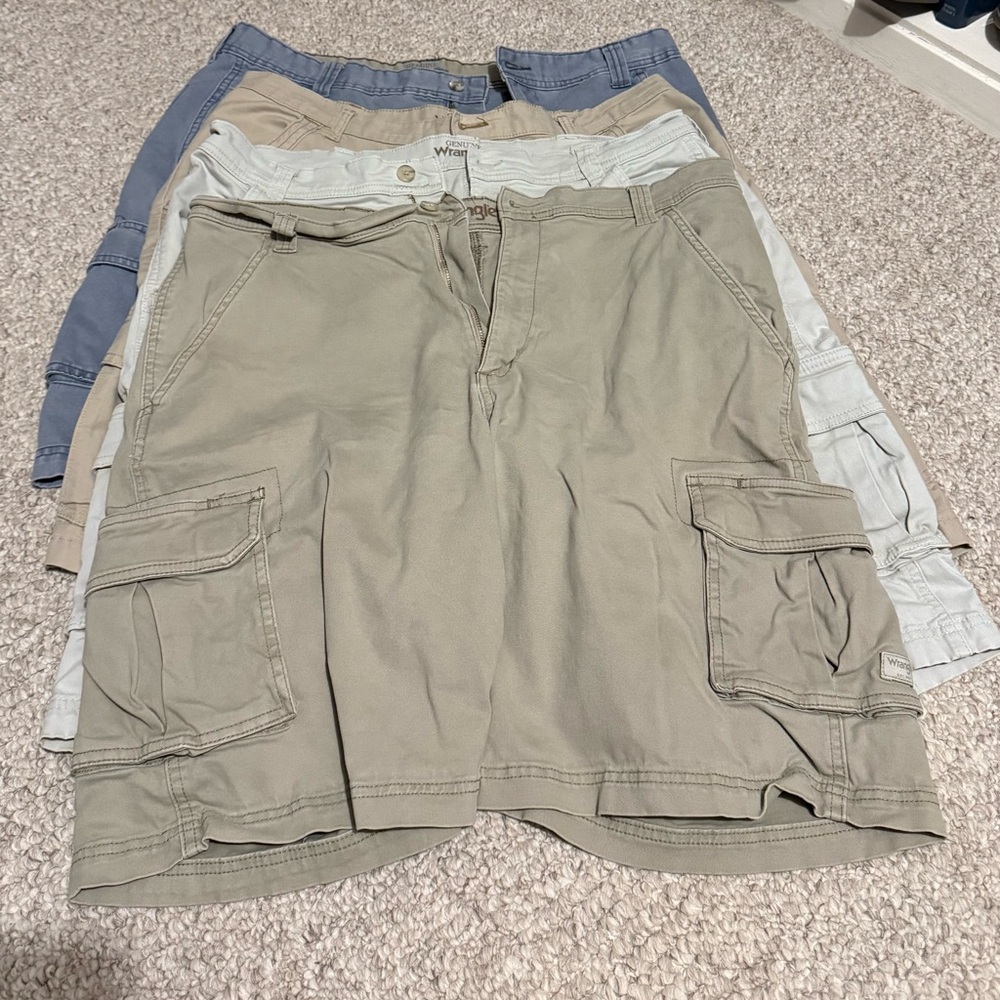 Men's Wrangler Casual Cargo Shorts - Khaki, Blue, Beige